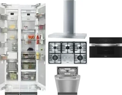 6 Piece Package Includes Refrigerator, Freezer, Cooktop, Wall Oven, Hood And Dishwasher