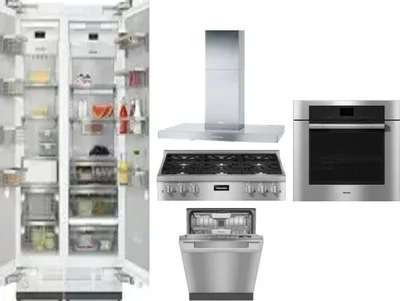 6 Piece Package Includes Refrigerator, Freezer, Cooktop, Wall Oven, Hood And Dishwasher