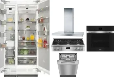 6 Piece Package Includes Refrigerator, Freezer, Cooktop, Wall Oven, Hood And Dishwasher