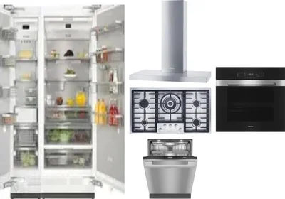 6 Piece Package Includes Refrigerator, Freezer, Cooktop, Wall Oven, Hood And Dishwasher