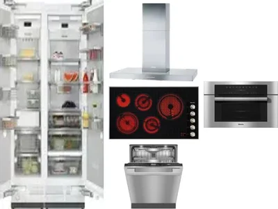 6 Piece Package Includes Refrigerator, Freezer, Cooktop, Wall Oven, Hood And Dishwasher
