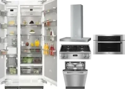 6 Piece Package Includes Refrigerator, Freezer, Cooktop, Wall Oven, Hood And Dishwasher