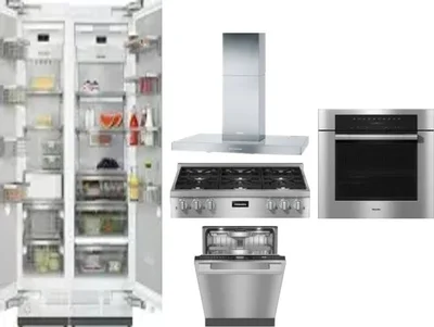 6 Piece Package Includes Refrigerator, Freezer, Cooktop, Wall Oven, Hood And Dishwasher