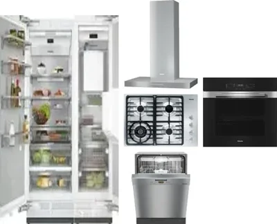 6 Piece Package Includes Refrigerator, Freezer, Cooktop, Wall Oven, Hood And Dishwasher