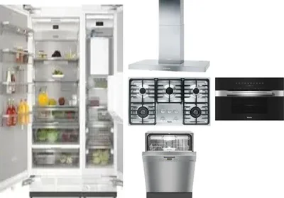6 Piece Package Includes Refrigerator, Freezer, Cooktop, Wall Oven, Hood And Dishwasher