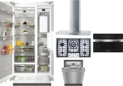 6 Piece Package Includes Refrigerator, Freezer, Cooktop, Wall Oven, Hood And Dishwasher