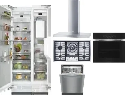 6 Piece Package Includes Refrigerator, Freezer, Cooktop, Wall Oven, Hood And Dishwasher