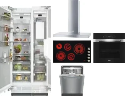 6 Piece Package Includes Refrigerator, Freezer, Cooktop, Wall Oven, Hood And Dishwasher