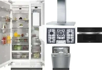 6 Piece Package Includes Refrigerator, Freezer, Cooktop, Wall Oven, Hood And Dishwasher