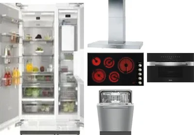 6 Piece Package Includes Refrigerator, Freezer, Cooktop, Wall Oven, Hood And Dishwasher