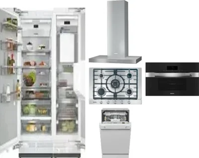 6 Piece Package Includes Refrigerator, Freezer, Cooktop, Wall Oven, Hood And Dishwasher