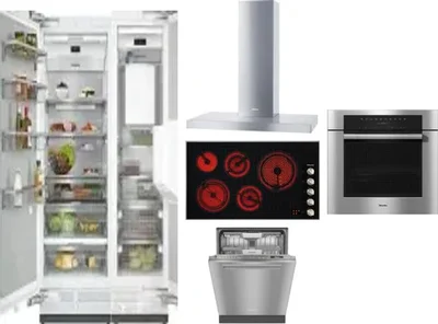 6 Piece Package Includes Refrigerator, Freezer, Cooktop, Wall Oven, Hood And Dishwasher