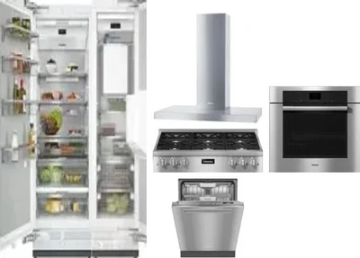 6 Piece Package Includes Refrigerator, Freezer, Cooktop, Wall Oven, Hood And Dishwasher