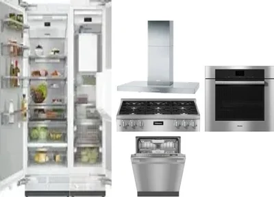6 Piece Package Includes Refrigerator, Freezer, Cooktop, Wall Oven, Hood And Dishwasher