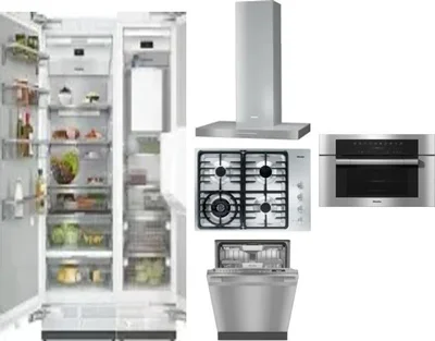 6 Piece Package Includes Refrigerator, Freezer, Cooktop, Wall Oven, Hood And Dishwasher