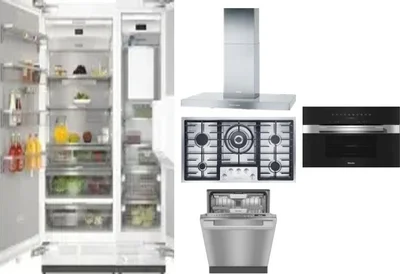 6 Piece Package Includes Refrigerator, Freezer, Cooktop, Wall Oven, Hood And Dishwasher