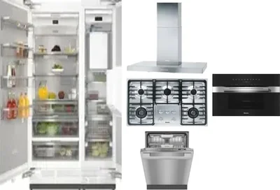 6 Piece Package Includes Refrigerator, Freezer, Cooktop, Wall Oven, Hood And Dishwasher