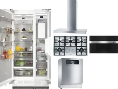 6 Piece Package Includes Refrigerator, Freezer, Cooktop, Wall Oven, Hood And Dishwasher