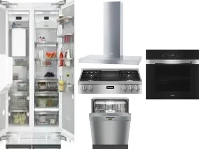 6 Piece Package Includes Refrigerator, Freezer, Cooktop, Wall Oven, Hood And Dishwasher