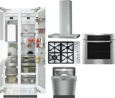 6 Piece Package Includes Refrigerator, Freezer, Cooktop, Wall Oven, Hood And Dishwasher