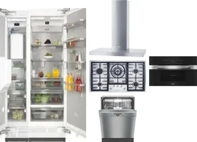 6 Piece Package Includes Refrigerator, Freezer, Cooktop, Wall Oven, Hood And Dishwasher