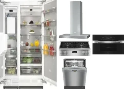 6 Piece Package Includes Refrigerator, Freezer, Cooktop, Wall Oven, Hood And Dishwasher
