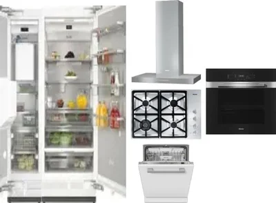 6 Piece Package Includes Refrigerator, Freezer, Cooktop, Wall Oven, Hood And Dishwasher