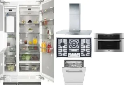 6 Piece Package Includes Refrigerator, Freezer, Cooktop, Wall Oven, Hood And Dishwasher