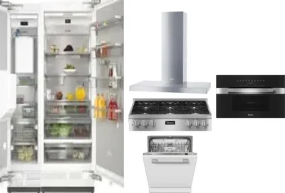 6 Piece Package Includes Refrigerator, Freezer, Cooktop, Wall Oven, Hood And Dishwasher