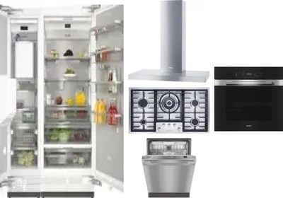 6 Piece Package Includes Refrigerator, Freezer, Cooktop, Wall Oven, Hood And Dishwasher