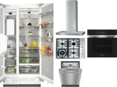 6 Piece Package Includes Refrigerator, Freezer, Cooktop, Wall Oven, Hood And Dishwasher