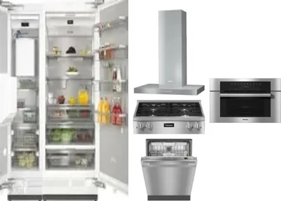 6 Piece Package Includes Refrigerator, Freezer, Cooktop, Wall Oven, Hood And Dishwasher