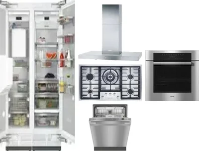 6 Piece Package Includes Refrigerator, Freezer, Cooktop, Wall Oven, Hood And Dishwasher