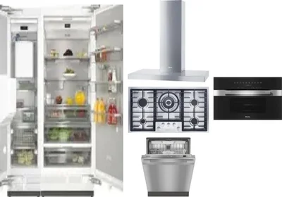 6 Piece Package Includes Refrigerator, Freezer, Cooktop, Wall Oven, Hood And Dishwasher