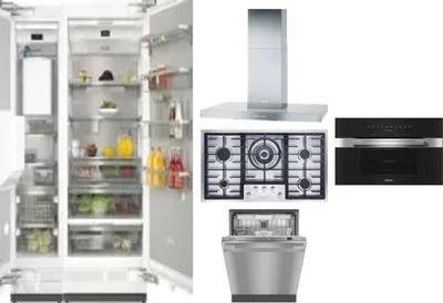 6 Piece Package Includes Refrigerator, Freezer, Cooktop, Wall Oven, Hood And Dishwasher