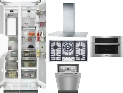 6 Piece Package Includes Refrigerator, Freezer, Cooktop, Wall Oven, Hood And Dishwasher