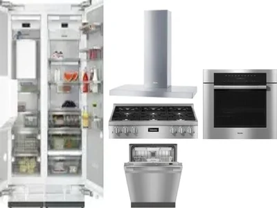 6 Piece Package Includes Refrigerator, Freezer, Cooktop, Wall Oven, Hood And Dishwasher