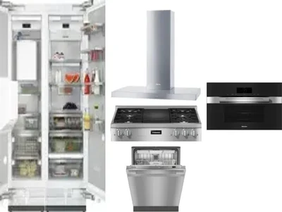 6 Piece Package Includes Refrigerator, Freezer, Cooktop, Wall Oven, Hood And Dishwasher