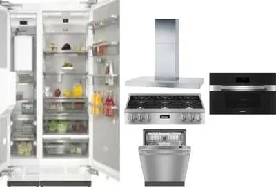 6 Piece Package Includes Refrigerator, Freezer, Cooktop, Wall Oven, Hood And Dishwasher
