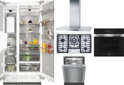 6 Piece Package Includes Refrigerator, Freezer, Cooktop, Wall Oven, Hood And Dishwasher