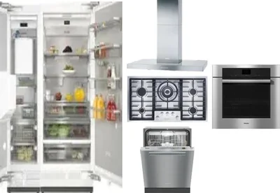 6 Piece Package Includes Refrigerator, Freezer, Cooktop, Wall Oven, Hood And Dishwasher