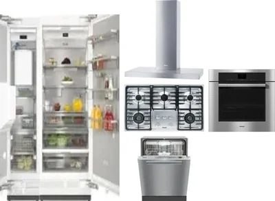 6 Piece Package Includes Refrigerator, Freezer, Cooktop, Wall Oven, Hood And Dishwasher