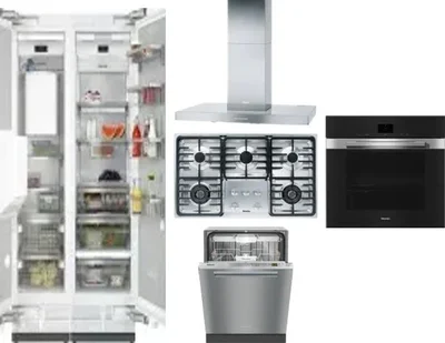 6 Piece Package Includes Refrigerator, Freezer, Cooktop, Wall Oven, Hood And Dishwasher
