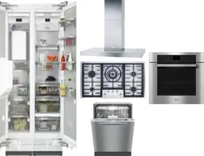 6 Piece Package Includes Refrigerator, Freezer, Cooktop, Wall Oven, Hood And Dishwasher