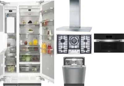 6 Piece Package Includes Refrigerator, Freezer, Cooktop, Wall Oven, Hood And Dishwasher