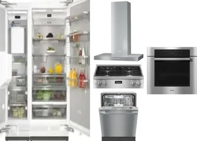6 Piece Package Includes Refrigerator, Freezer, Cooktop, Wall Oven, Hood And Dishwasher