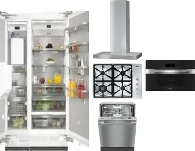 6 Piece Package Includes Refrigerator, Freezer, Cooktop, Wall Oven, Hood And Dishwasher