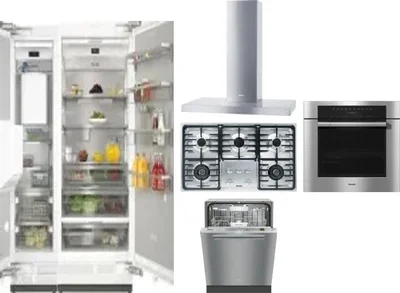 6 Piece Package Includes Refrigerator, Freezer, Cooktop, Wall Oven, Hood And Dishwasher