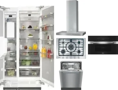 6 Piece Package Includes Refrigerator, Freezer, Cooktop, Wall Oven, Hood And Dishwasher