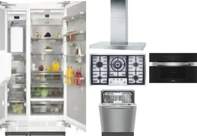 6 Piece Package Includes Refrigerator, Freezer, Cooktop, Wall Oven, Hood And Dishwasher